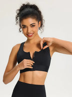 Soutien-Gorge Sport à Zip Frontal Femme | Fort Maintien, Bonnets Fixes Push-Up Lunacomfort